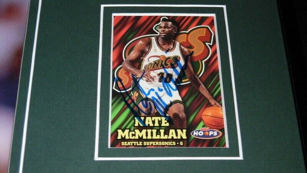 Nate McMillan Signed Framed 11x17 Photo Display Sonics Pacers NC State