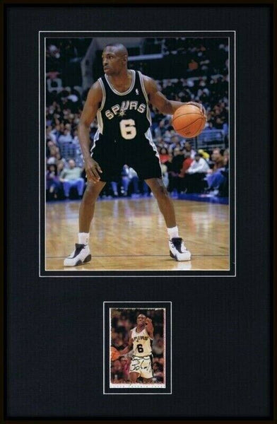 Avery Johnson Signed Framed 11x17 Photo Display Nuggets Spurs Mavericks