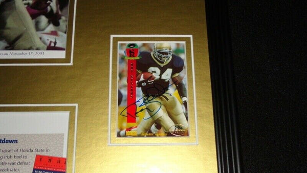 Ray Zellars Signed Framed Rookie Card Photo Set 1993 Notre Dame vs Florida State