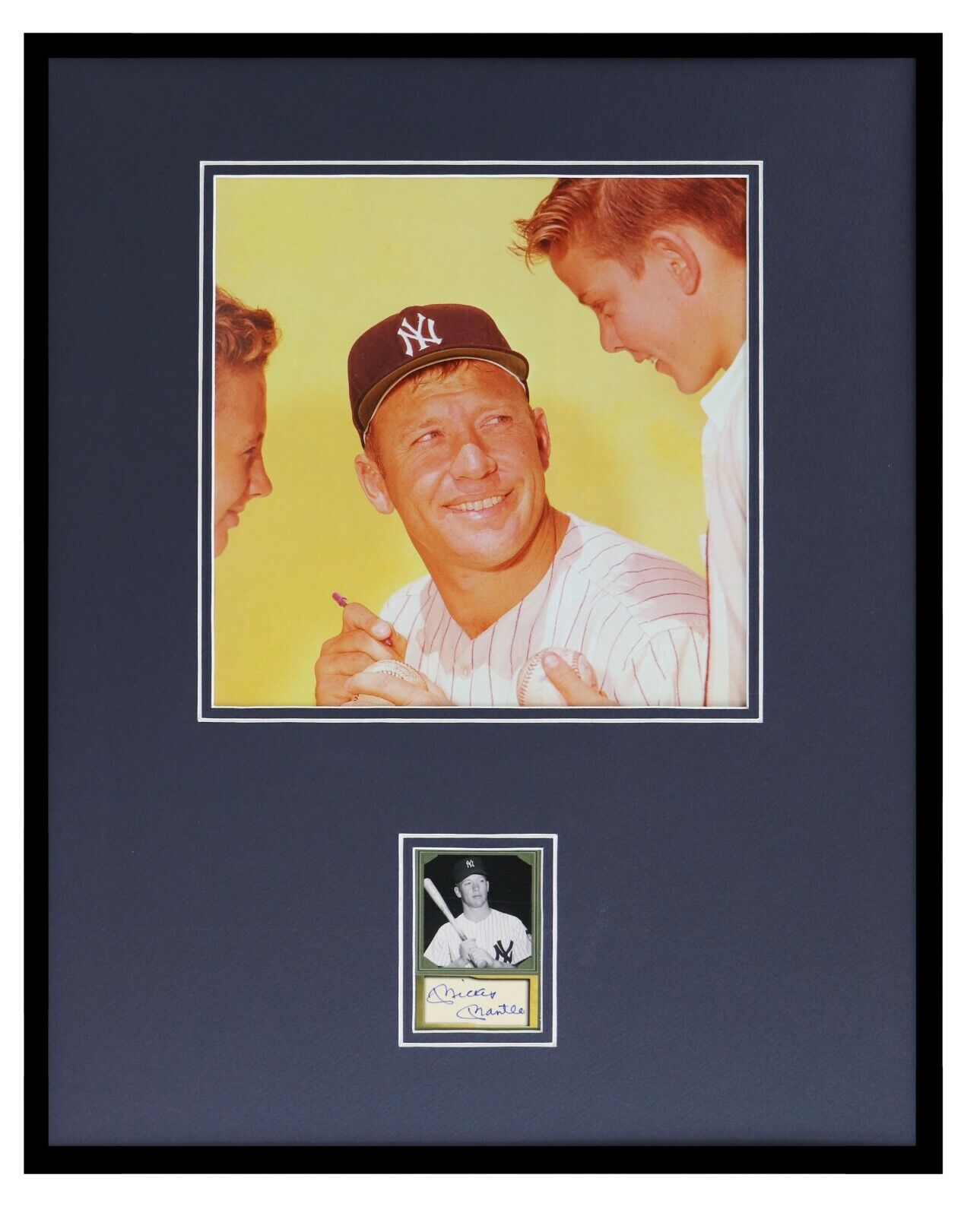 Mickey Mantle Facsimile Signed Framed 16x20 Photo Display NY Yankees