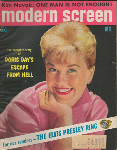 ORIGINAL Vintage April 1957 Modern Screen Magazine Doris Day Kim Novak Elvis