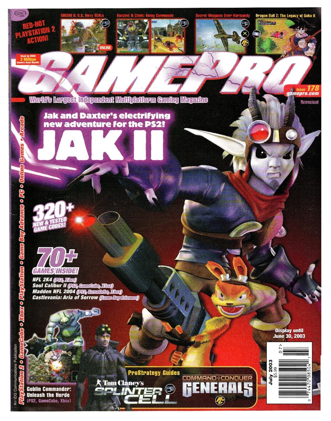 VINTAGE July 2003 GamePro Magazine Jak II Splinter Cell