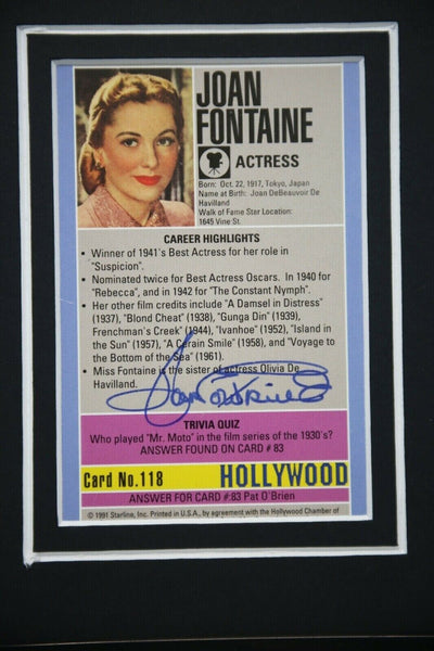 Joan Fontaine Signed Framed 16x20 Photo Display