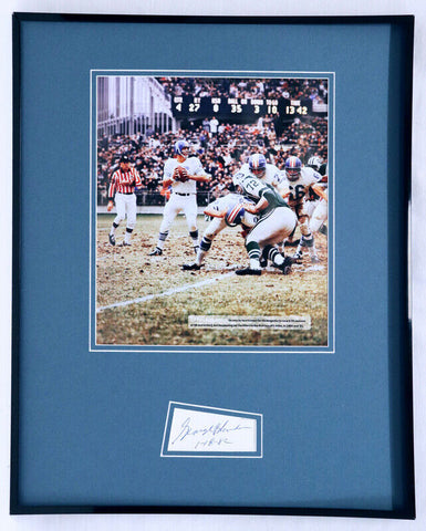 George Blanda Signed Framed 16x20 Photo Display Oilers