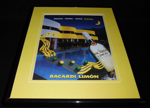 2000 Bacardi Limon Rum Framed 11x14 ORIGINAL Vintage Advertisement 