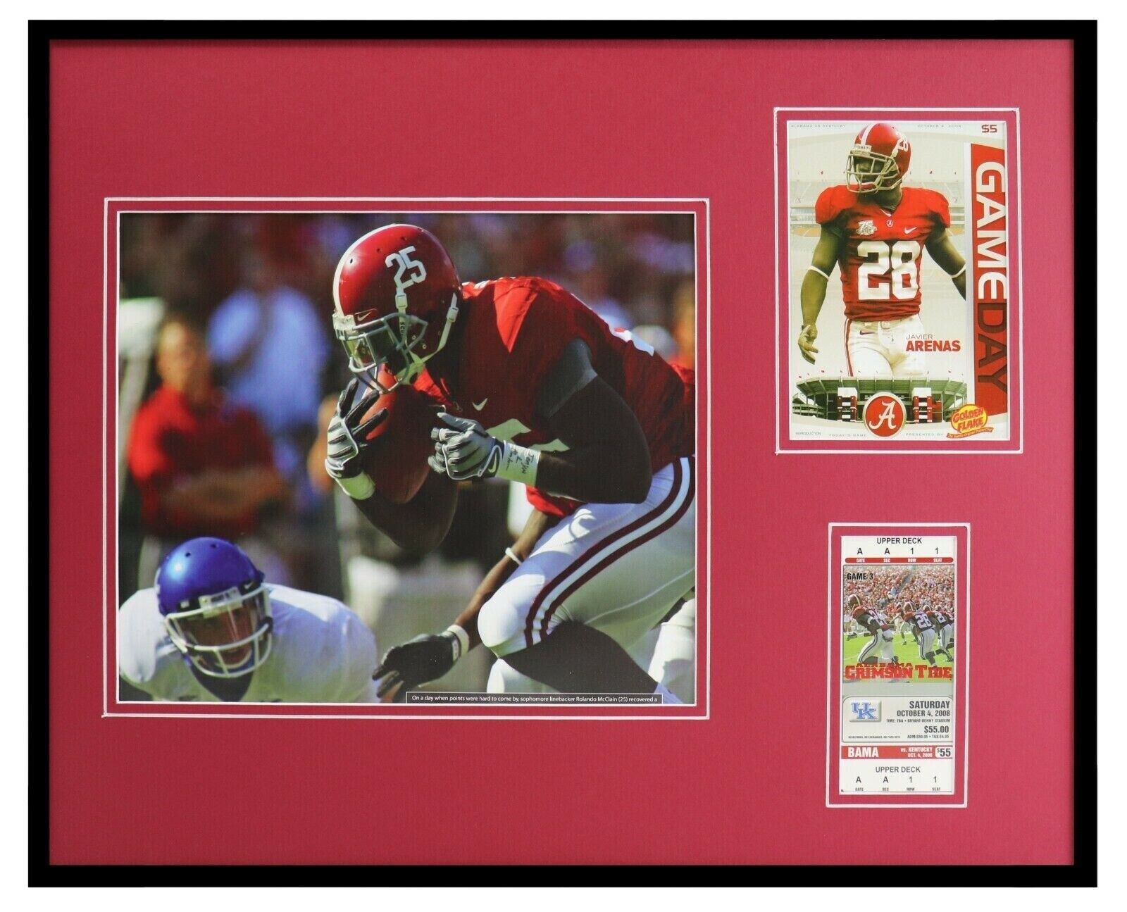 2008 Alabama vs Kentucky Framed 16x20 Photo & Repro Ticket & Program Cover Set