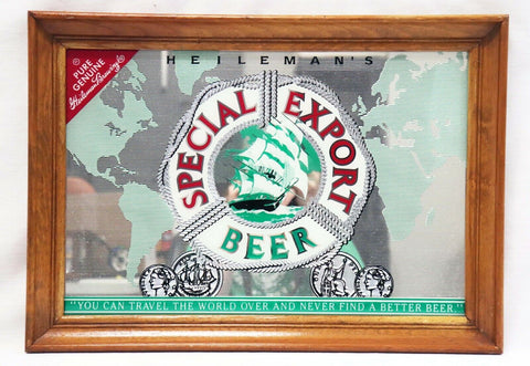 VINTAGE Heilman's Special Export Beer 15x20 Mirror Bar Sign  