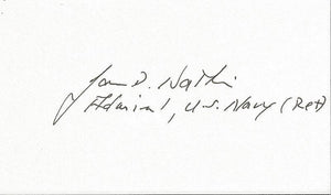 James D. Watkins Signed 3x5 Index Card US Secretary of Energy Navy