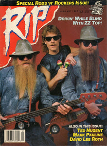 VINTAGE Jan 1987 RIP Magazine ZZ Top David Lee Roth Ted Nugent