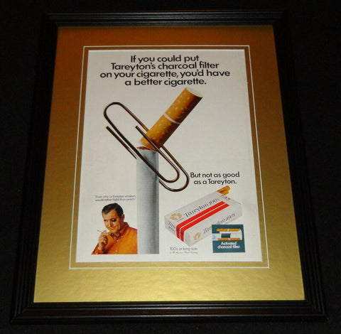 1969 Tareyton's Cigarettes Framed 11x14 ORIGINAL Vintage Advertisement