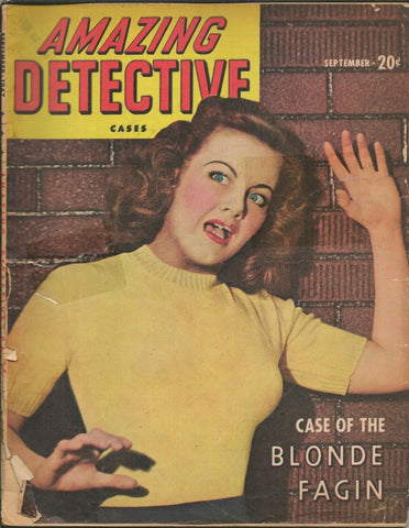 ORIGINAL Vintage Sep 1947 Amazing Detective Cases Magazine GGA / No Back Cover