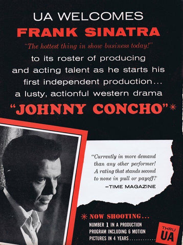 Frank Sinatra 1956 Johnny Concho ORIGINAL Vintage 9x12 Industry Ad  