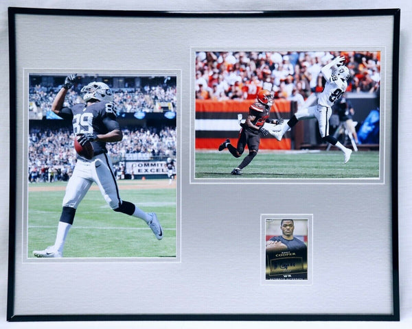 Amari Cooper Signed Framed 16x20 Rookie Card & Photo Set SAGE Raiders Alabama