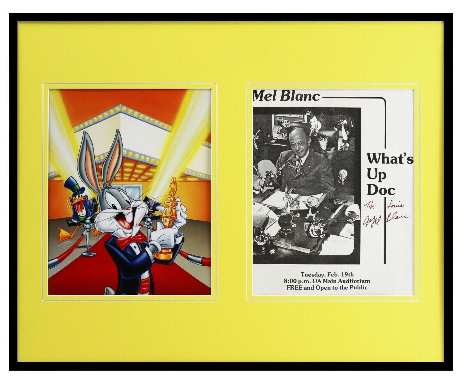 Mel Blanc Signed Framed 16x20 Photo Display Looney Tunes Bugs Bunny Voice