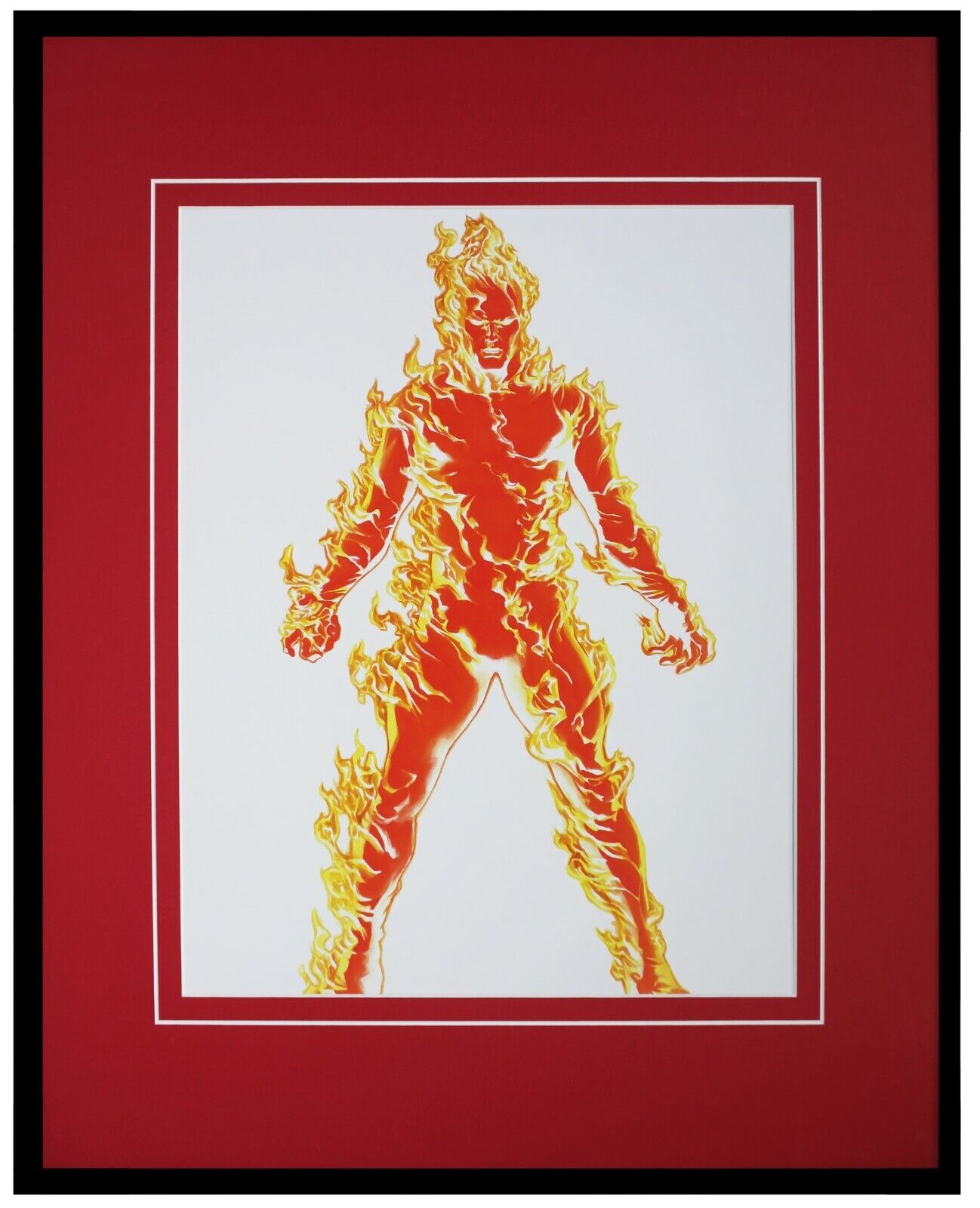 Human Torch Framed 16x20 Alex Ross Official Marvel Poster Display Fantastic Four