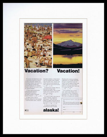 1968 Alaska Vacation Travel Framed 11x14 ORIGINAL Vintage Advertisement 