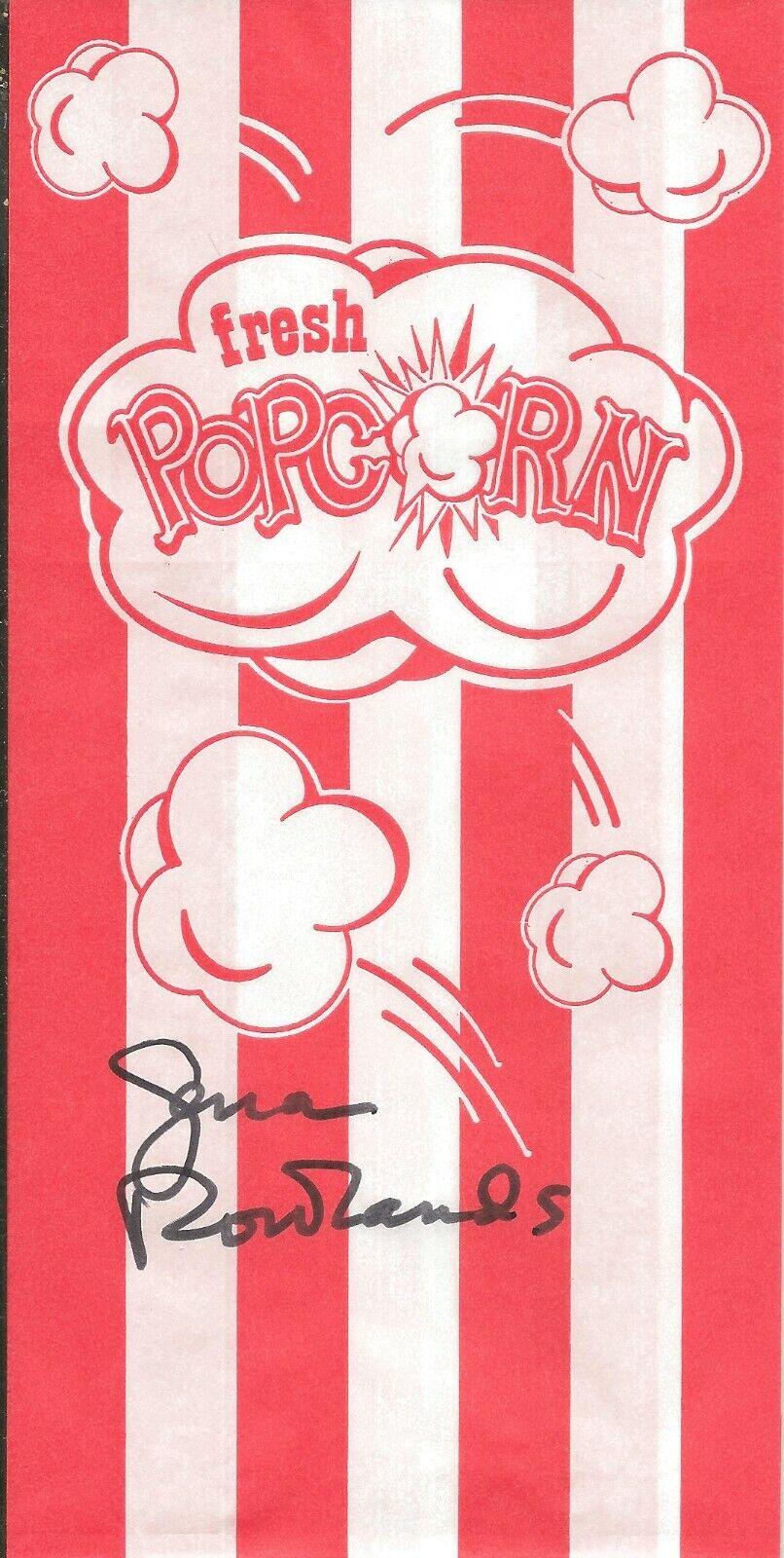 Gena Rowlands Signed Popcorn Bag Gloria The Notebook