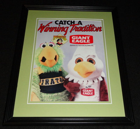 1991 Pirate Parrot & Giant Eagle Framed 11x14 ORIGINAL Vintage Advertisement 