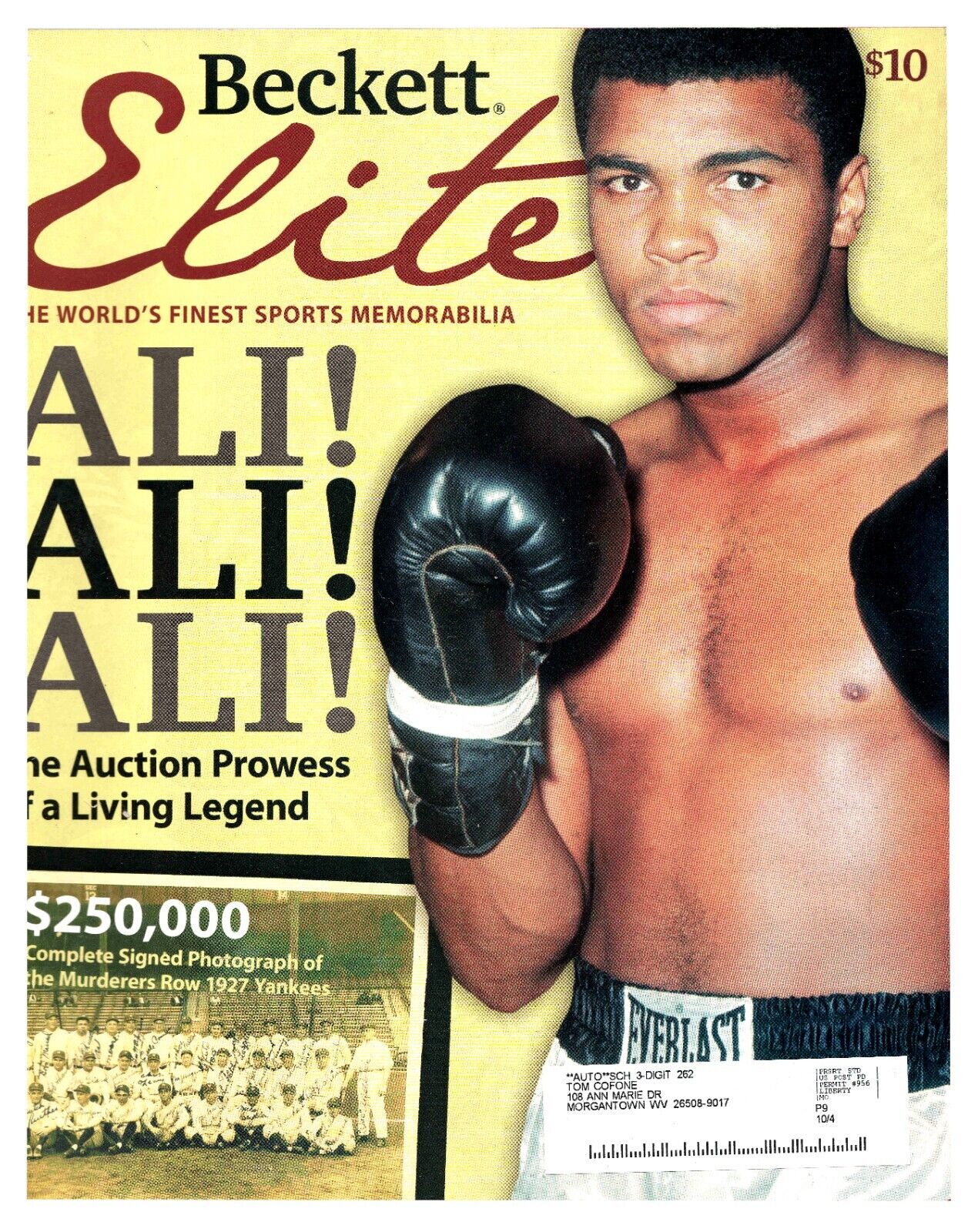 VINTAGE Summer 2006 Beckett Elite Magazine Muhammad Ali