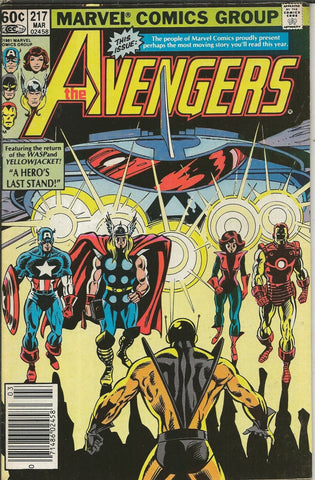 Avengers #217 ORIGINAL Vintage 1982 Marvel Comics 