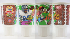 VINTAGE 1995 McDonald's / Coke Barry Sanders Tasmanian Devil Large Plastic Cup 