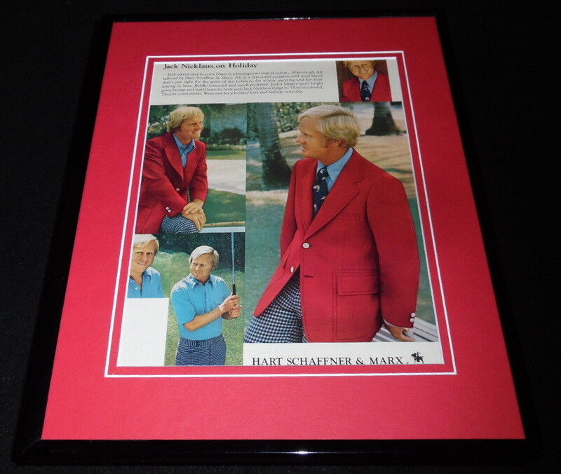 Jack Nicklaus 1973 Hart Schaffner & Marx Framed 11x14 ORIGINAL Advertisement