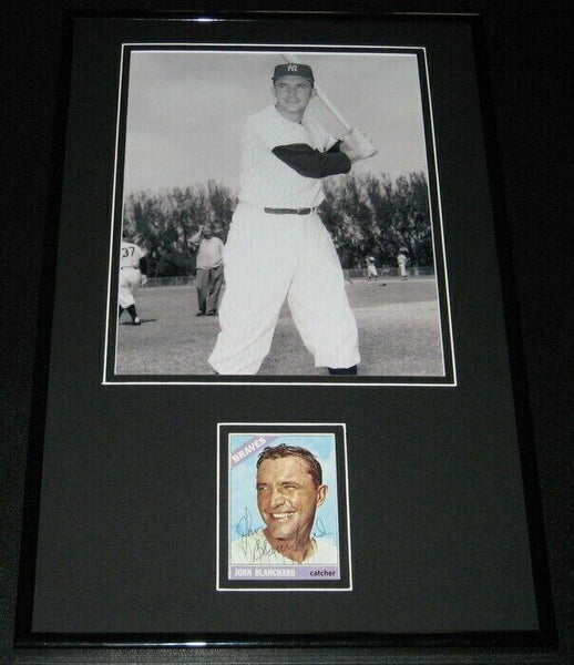 Johnny Blanchard Signed Framed 11x17 Photo Display Yankees