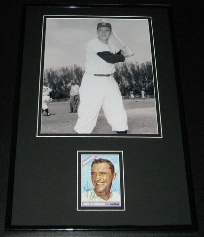 Johnny Blanchard Signed Framed 11x17 Photo Display Yankees