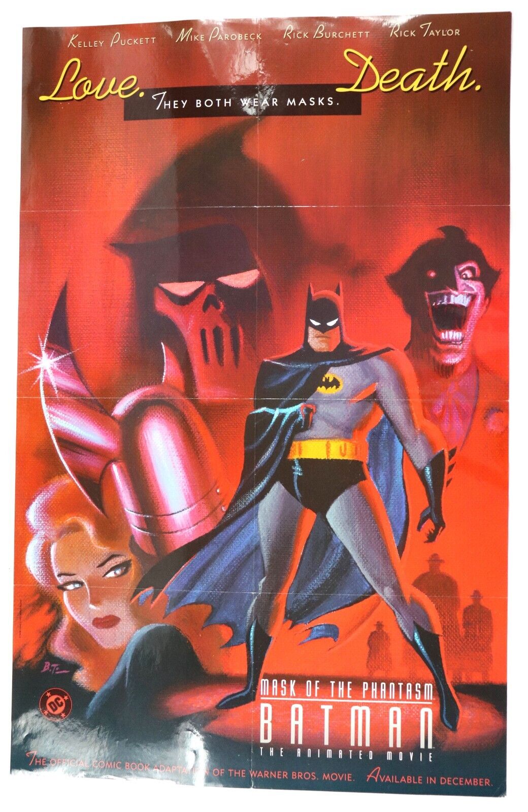 VINTAGE HUGE 1993 Batman Mask of the Phantasm 22x34 Poster