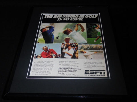 1985 PGA on ESPN 11x14 Framed ORIGINAL Advertisement Arnold Palmer Jack Nicklaus