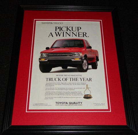 1989 Toyota 4x2 Truck Framed 11x14 ORIGINAL Advertisement