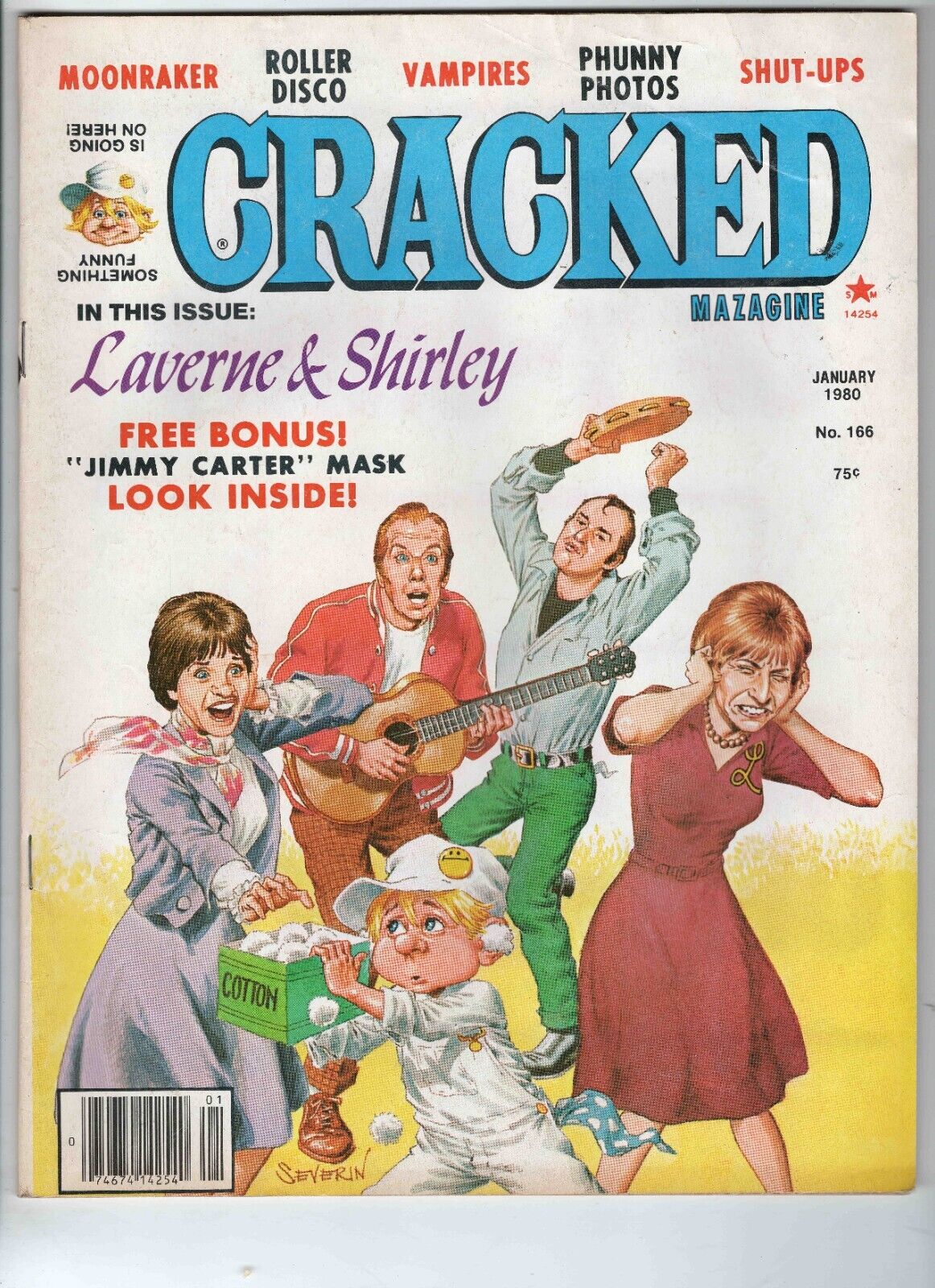 Cracked Magazine #166 Jan 1980 Laverne & Shirley Jimmy Carter