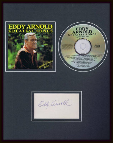 Eddy Arnold Signed Framed 11x14 Greatest Songs CD & Photo Display