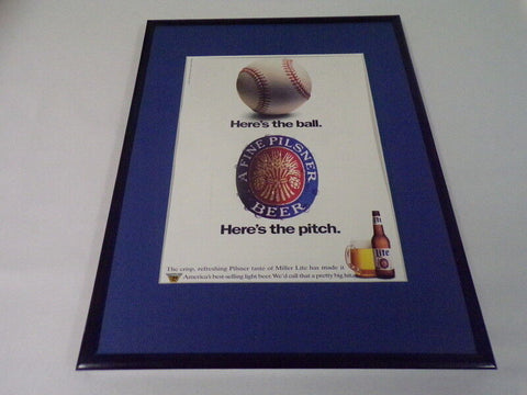 1991 Miller Lite Beer / Baseball 1x14 Framed ORIGINAL Vintage Advertisement