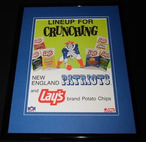 1989 Lay's Potato Chips / NE Patriots Framed 11x14 ORIGINAL Advertisement