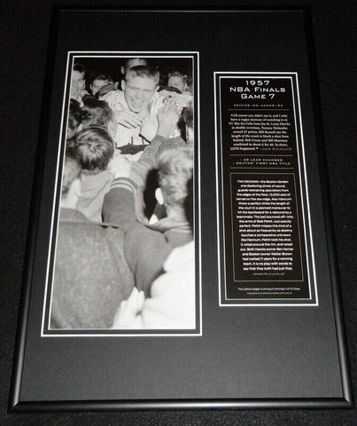 1957 NBA Finals Game 7 Framed 12x18 Photo Display Celtics vs Hawks