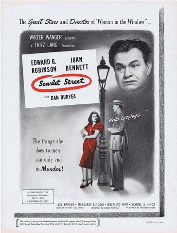 1946 Scarlet Street ORIGINAL Vintage 9x12 Industry Ad Edward G Robinson