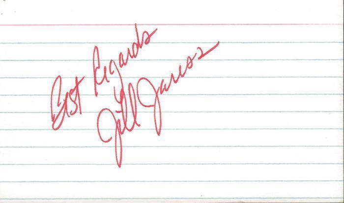 Jill Jaress Signed 3x5 Index Card One Nighter