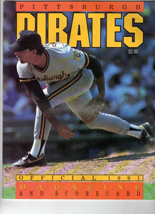 1991 Cubs @ Pittsburgh Pirates Scorecard Program Magazine Scored Barry Bonds HR