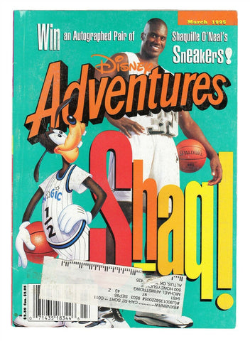 ORIGINAL Vintage Mar 1995 Disney Adventures Magazine Shaquille O'Neal & Goofy