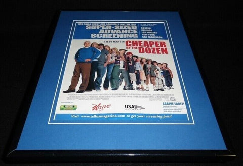 Cheaper by the Dozen 2003 Framed 11x14 ORIGINAL Advertisement Steve Martin