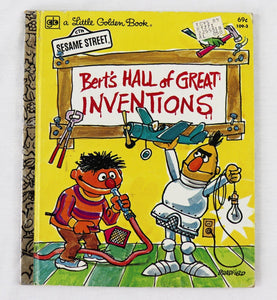 VINTAGE 1979 Sesame Street Bert's Hall of Great Inventions Golden Book