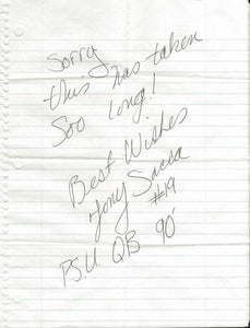 Tony Sacca 1990 Signed Handwritten Letter Penn State