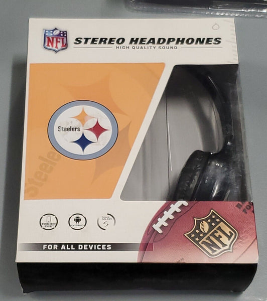 NEW SEALED Pittsburgh Steelers Logo NFL Stereo Headphones