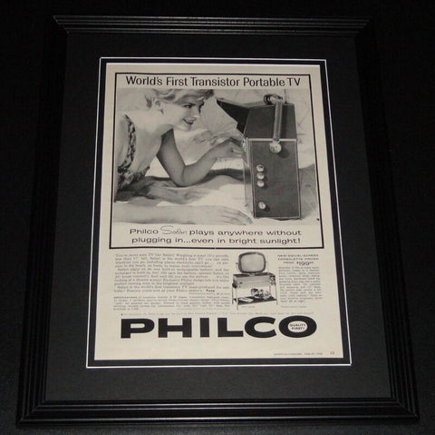 1959 Philco Portable TV 11x14 Framed ORIGINAL Vintage Advertisement