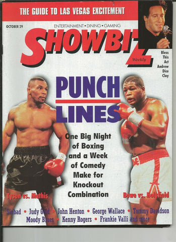 ORIGINAL Vintage Oct 29 1995 Showbiz Magazine Las Vegas Mike Tyson Riddick Bowe