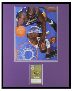 Shaquille O'Neal 2001 NBA Finals Framed 16x20 Repro Ticket & Photo Set Lakers