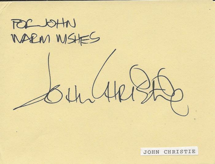 John Christie Signed Vintage Album Page