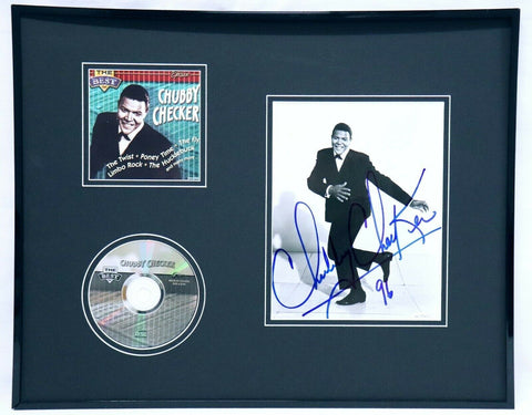 Chubby Checker Signed Framed 16x20 Best Of CD & Photo Display JSA