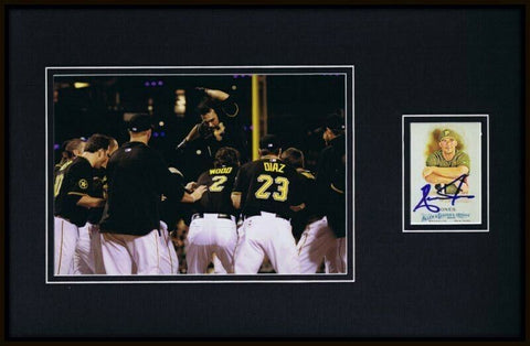 Garrett Jones Signed Framed 11x17 Photo Display Pirates WALKOFF HR 2011